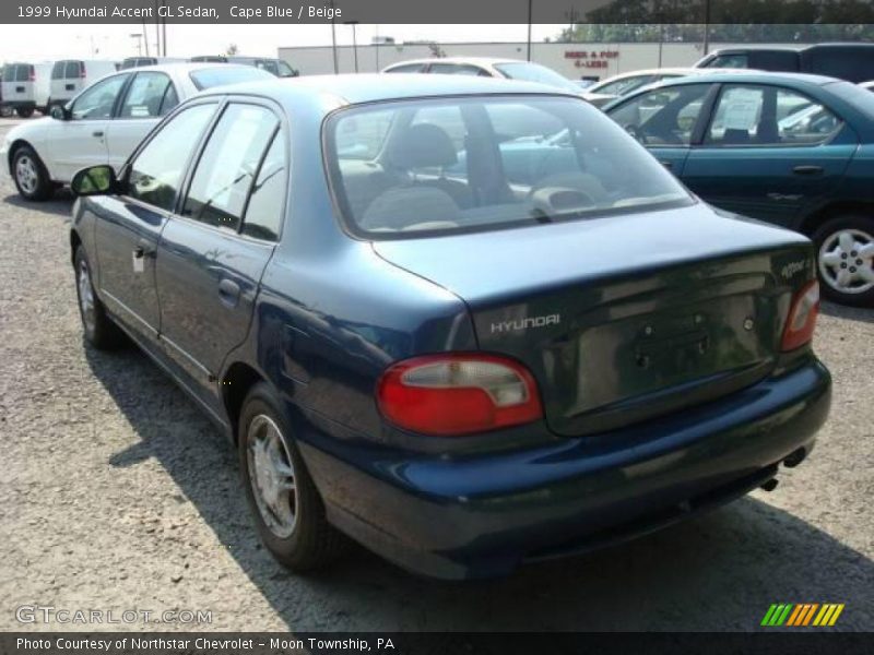Cape Blue / Beige 1999 Hyundai Accent GL Sedan
