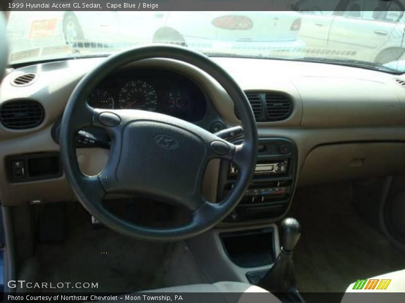 Cape Blue / Beige 1999 Hyundai Accent GL Sedan