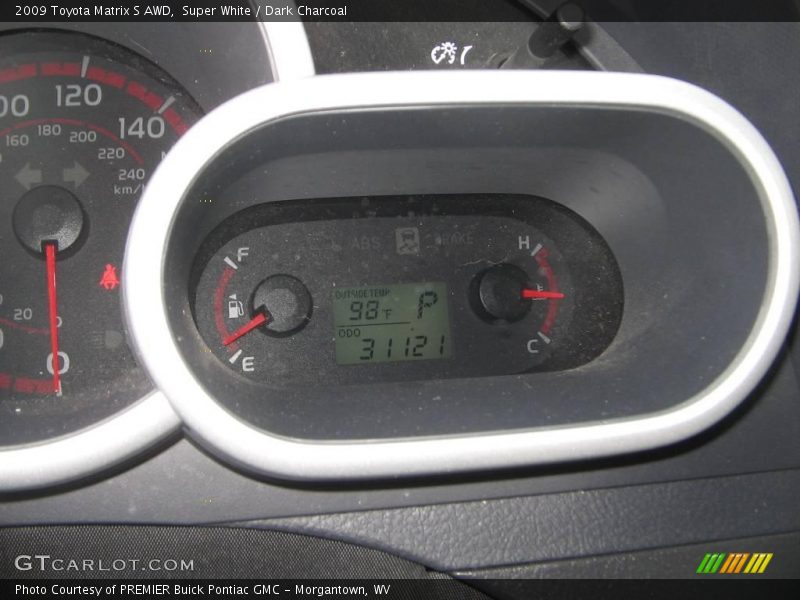 Super White / Dark Charcoal 2009 Toyota Matrix S AWD