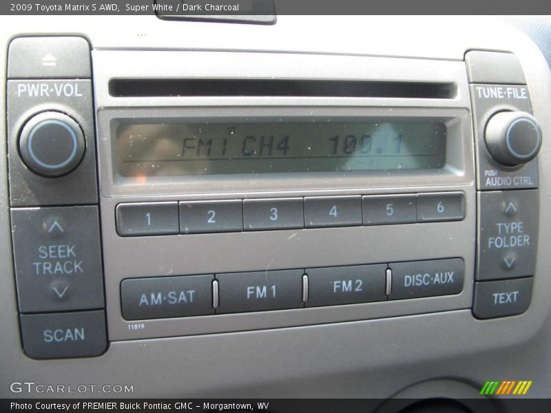 Super White / Dark Charcoal 2009 Toyota Matrix S AWD