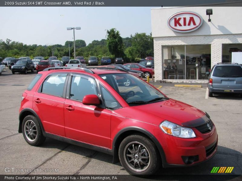 Vivid Red / Black 2009 Suzuki SX4 SWT Crossover AWD