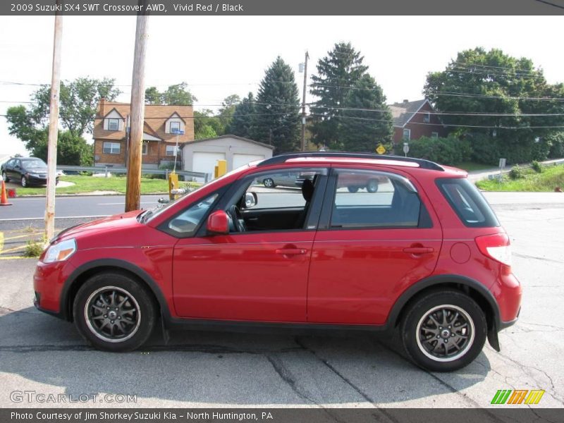 Vivid Red / Black 2009 Suzuki SX4 SWT Crossover AWD