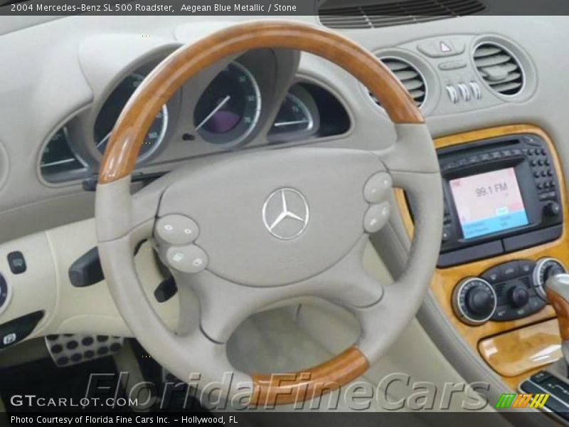 Aegean Blue Metallic / Stone 2004 Mercedes-Benz SL 500 Roadster