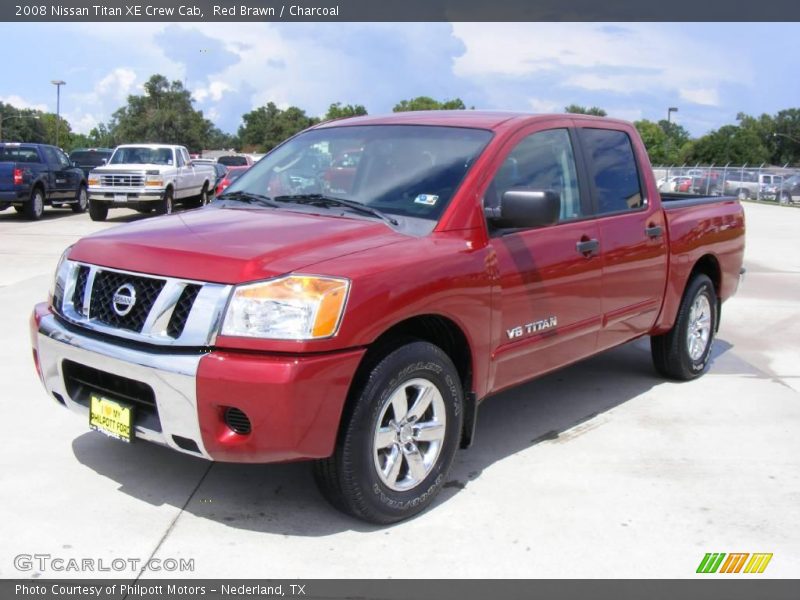 Red Brawn / Charcoal 2008 Nissan Titan XE Crew Cab
