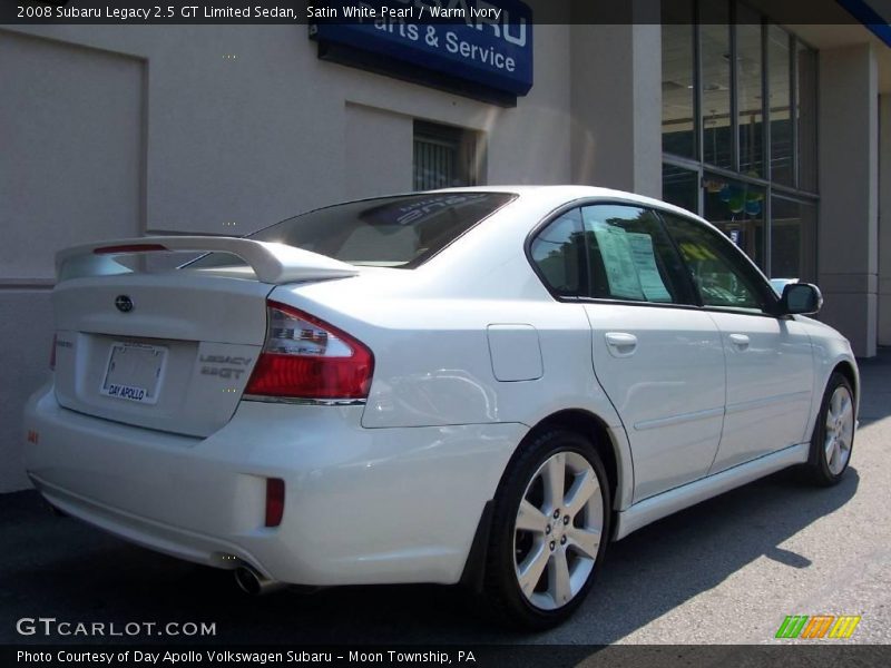 Satin White Pearl / Warm Ivory 2008 Subaru Legacy 2.5 GT Limited Sedan