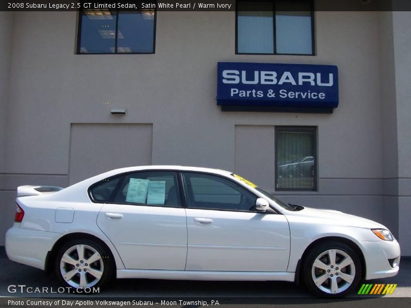 Satin White Pearl / Warm Ivory 2008 Subaru Legacy 2.5 GT Limited Sedan