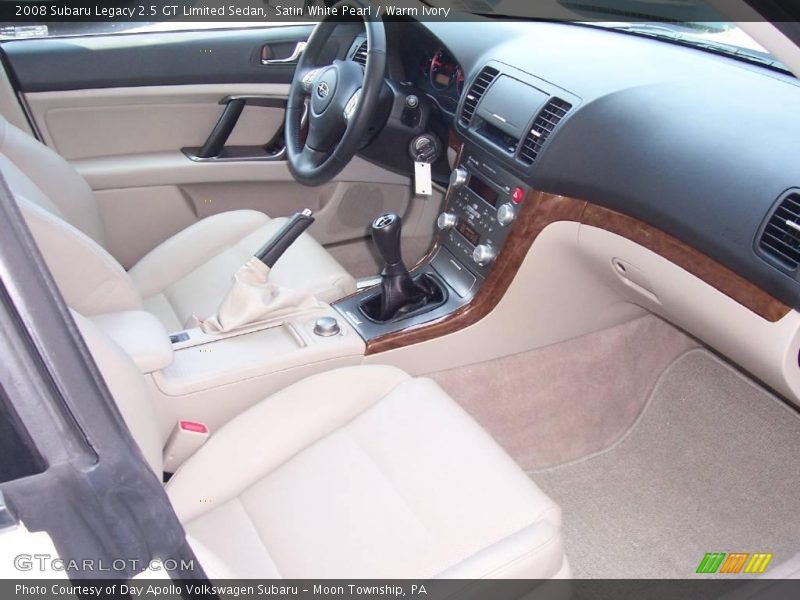 Satin White Pearl / Warm Ivory 2008 Subaru Legacy 2.5 GT Limited Sedan