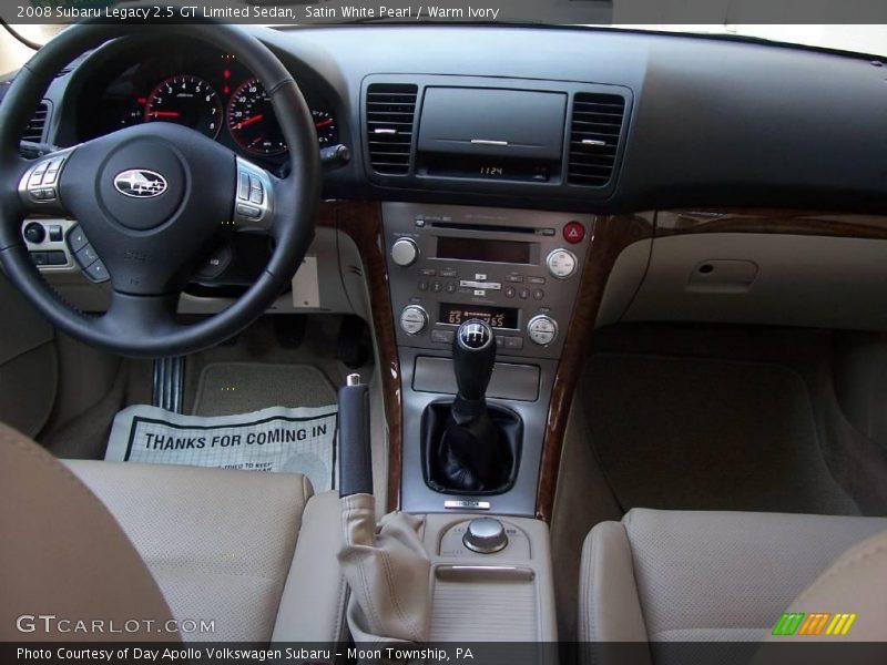 Satin White Pearl / Warm Ivory 2008 Subaru Legacy 2.5 GT Limited Sedan
