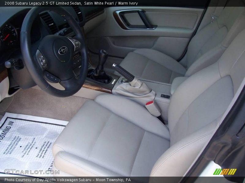 Satin White Pearl / Warm Ivory 2008 Subaru Legacy 2.5 GT Limited Sedan