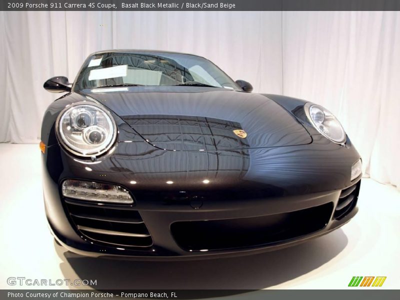 Basalt Black Metallic / Black/Sand Beige 2009 Porsche 911 Carrera 4S Coupe