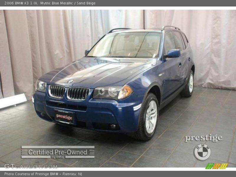 Mystic Blue Metallic / Sand Beige 2006 BMW X3 3.0i