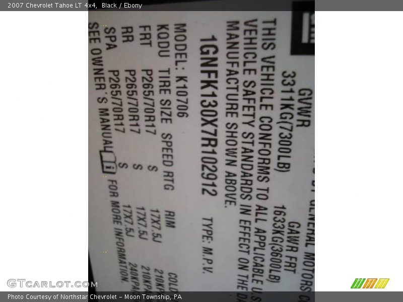 Black / Ebony 2007 Chevrolet Tahoe LT 4x4