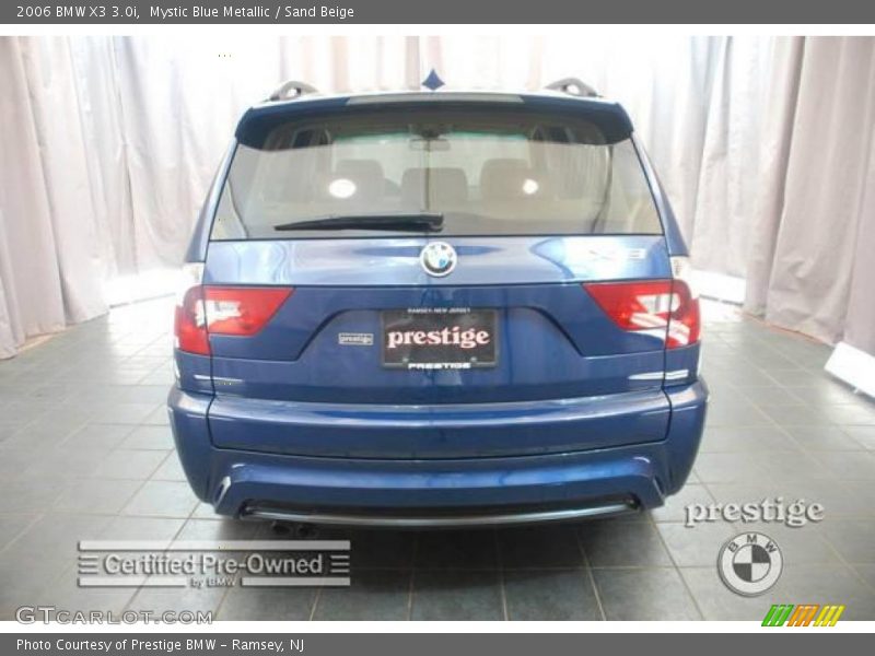 Mystic Blue Metallic / Sand Beige 2006 BMW X3 3.0i