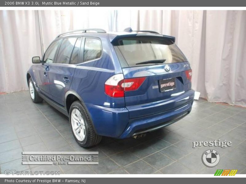 Mystic Blue Metallic / Sand Beige 2006 BMW X3 3.0i