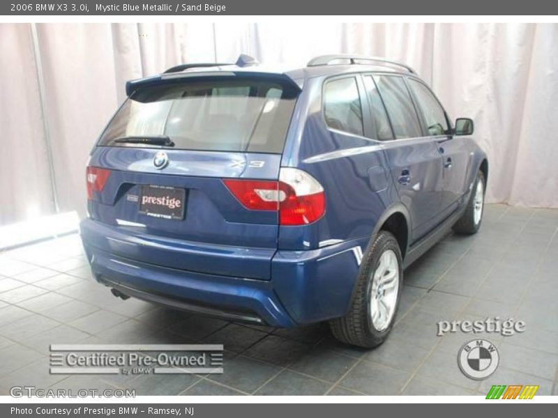 Mystic Blue Metallic / Sand Beige 2006 BMW X3 3.0i