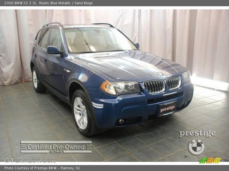 Mystic Blue Metallic / Sand Beige 2006 BMW X3 3.0i