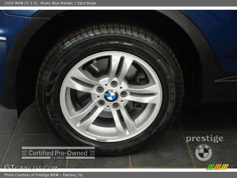 Mystic Blue Metallic / Sand Beige 2006 BMW X3 3.0i