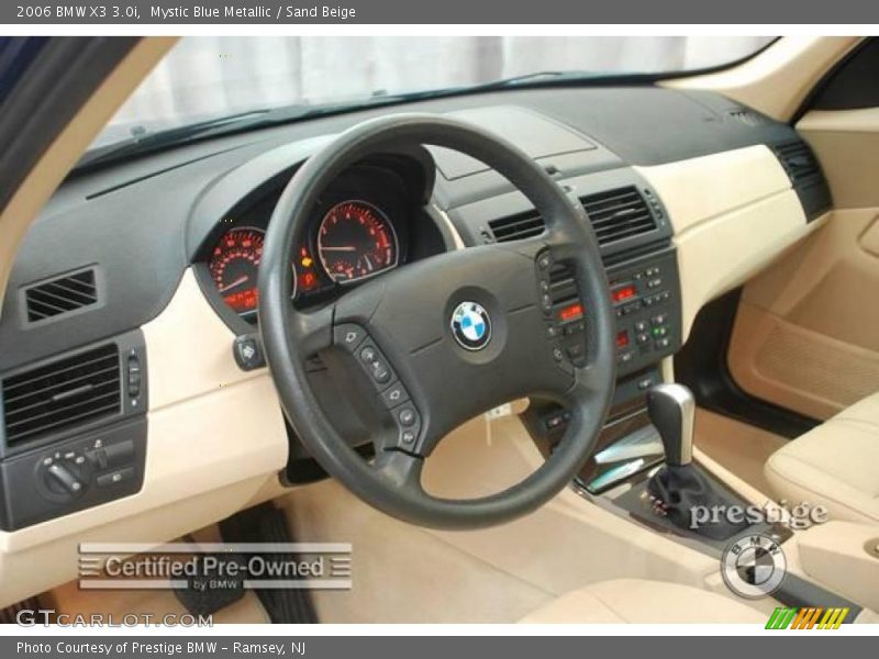 Mystic Blue Metallic / Sand Beige 2006 BMW X3 3.0i