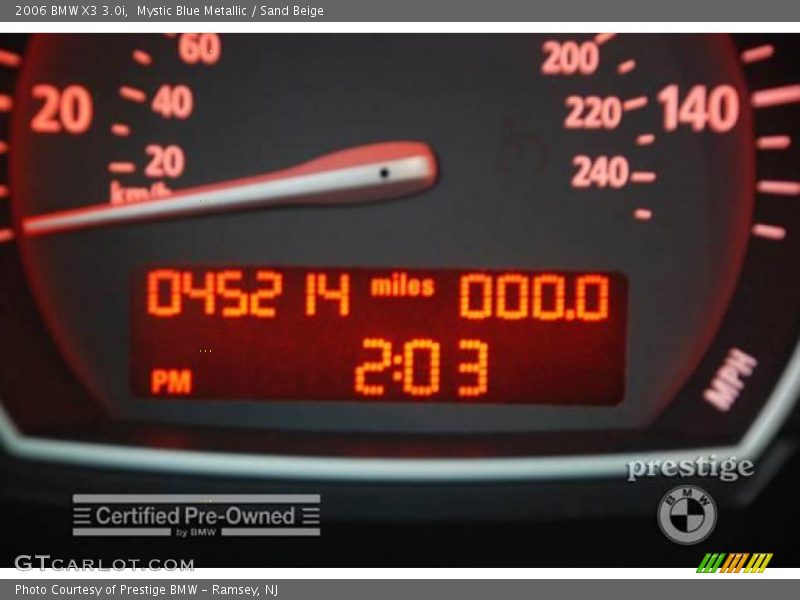 Mystic Blue Metallic / Sand Beige 2006 BMW X3 3.0i