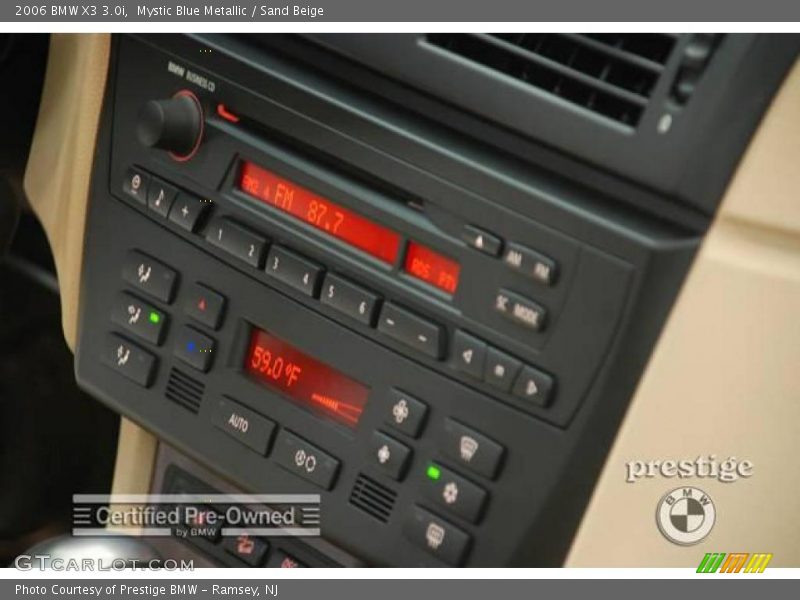 Mystic Blue Metallic / Sand Beige 2006 BMW X3 3.0i