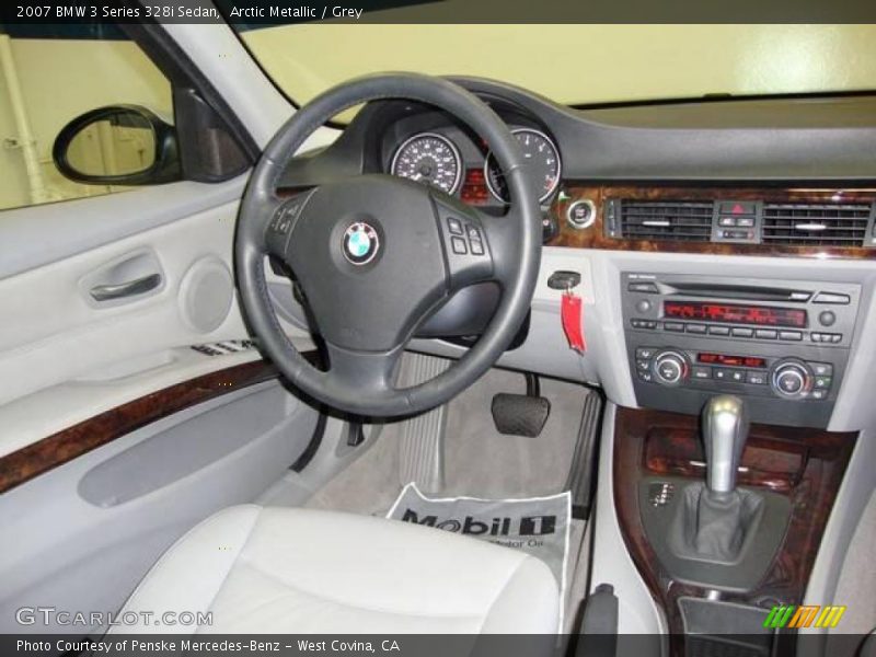 Arctic Metallic / Grey 2007 BMW 3 Series 328i Sedan