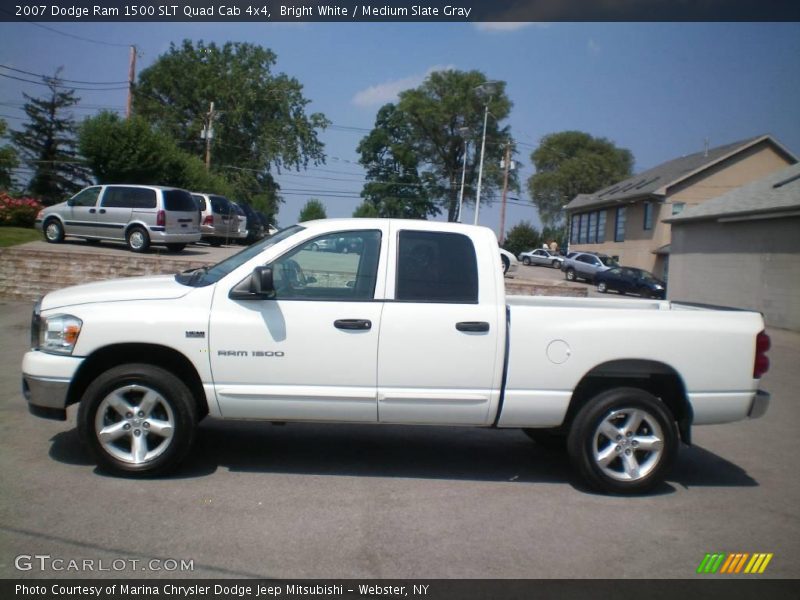 Bright White / Medium Slate Gray 2007 Dodge Ram 1500 SLT Quad Cab 4x4