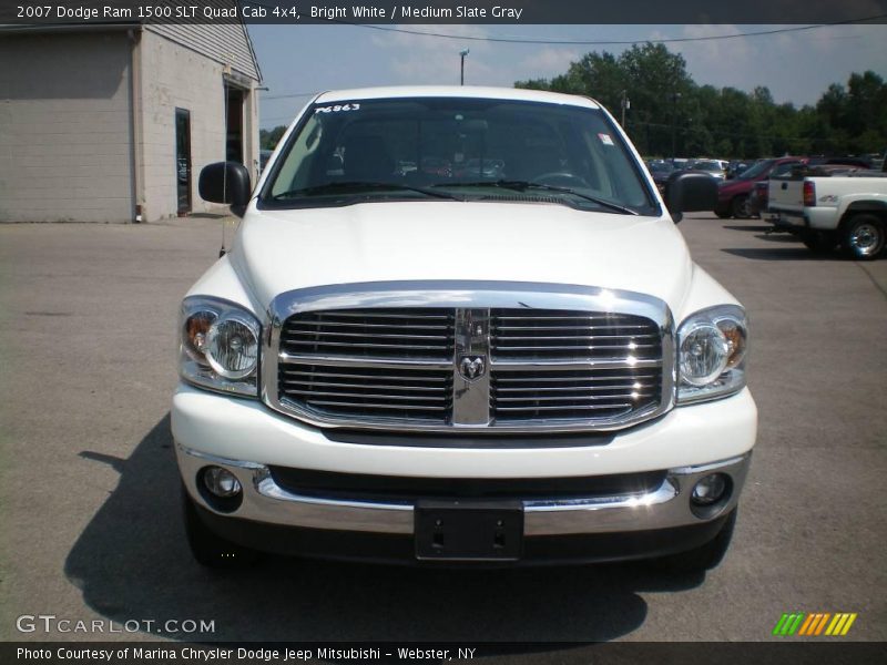 Bright White / Medium Slate Gray 2007 Dodge Ram 1500 SLT Quad Cab 4x4