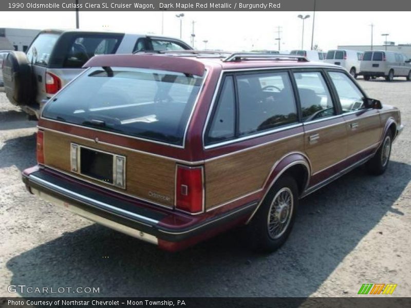 Dark Maple Red Metallic / Burgundy Red 1990 Oldsmobile Cutlass Ciera SL Cruiser Wagon