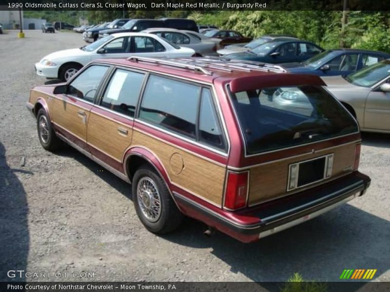 Dark Maple Red Metallic / Burgundy Red 1990 Oldsmobile Cutlass Ciera SL Cruiser Wagon