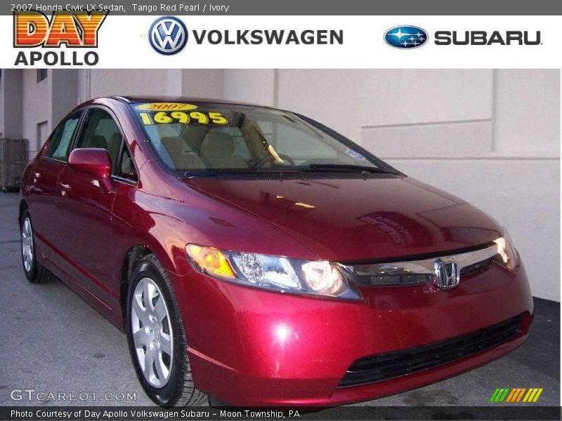 Tango Red Pearl / Ivory 2007 Honda Civic LX Sedan