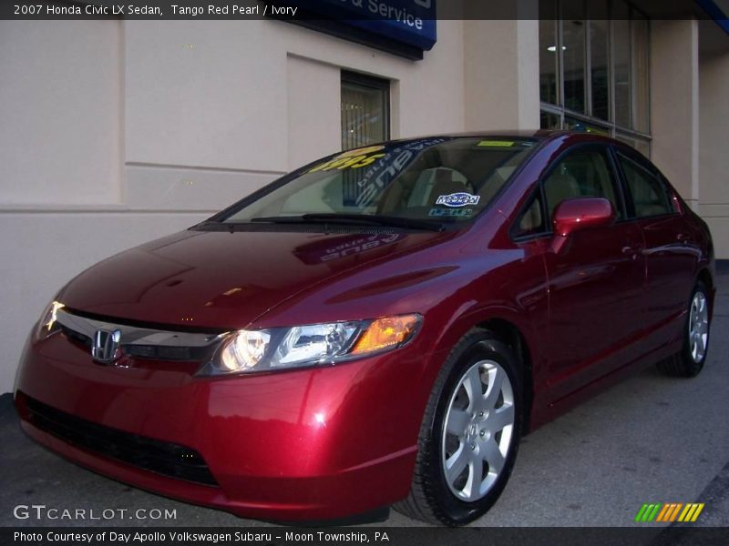 Tango Red Pearl / Ivory 2007 Honda Civic LX Sedan