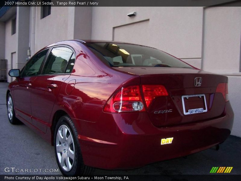 Tango Red Pearl / Ivory 2007 Honda Civic LX Sedan