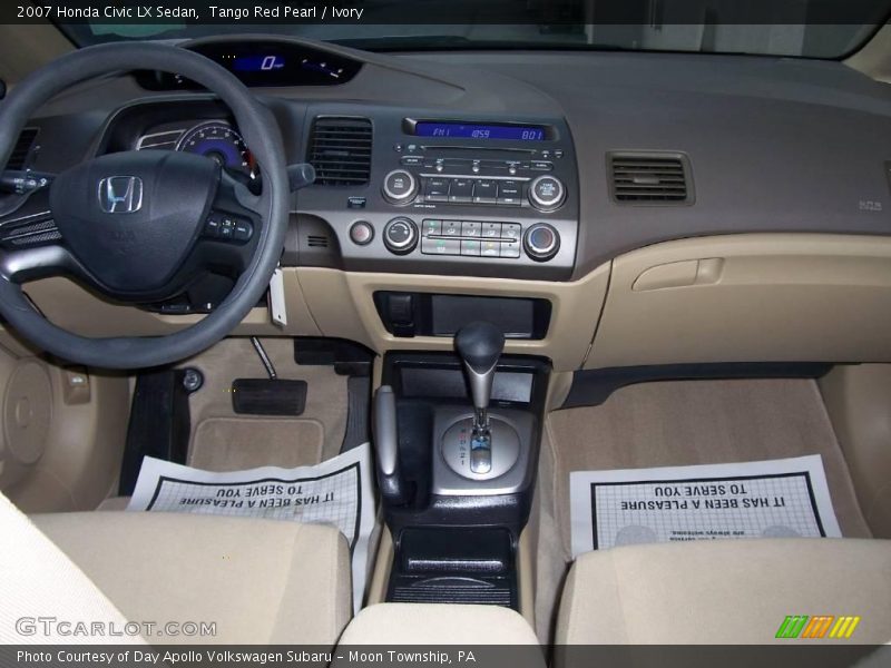 Tango Red Pearl / Ivory 2007 Honda Civic LX Sedan