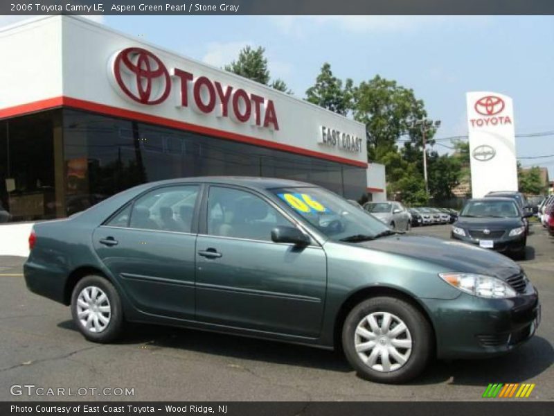 Aspen Green Pearl / Stone Gray 2006 Toyota Camry LE
