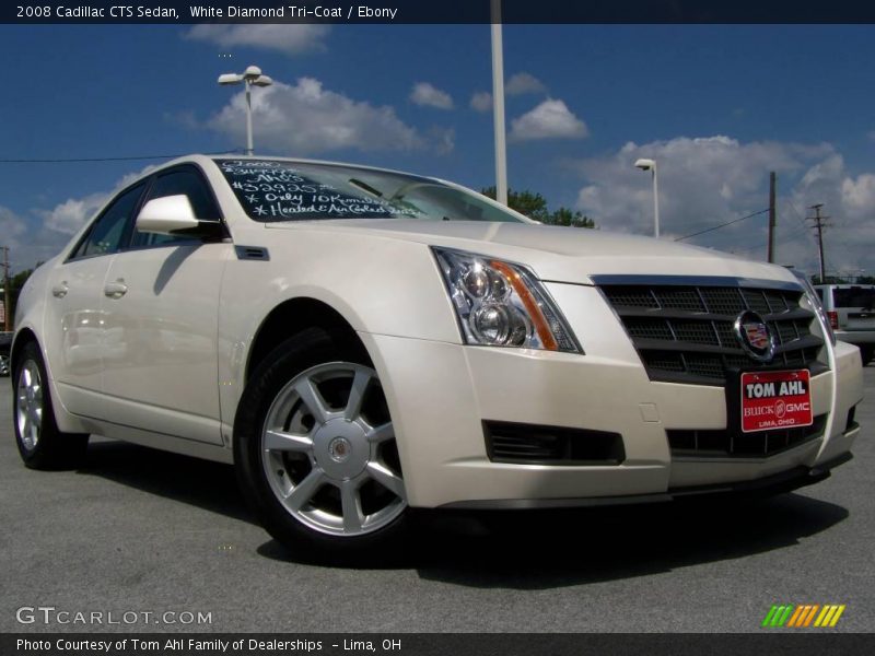White Diamond Tri-Coat / Ebony 2008 Cadillac CTS Sedan