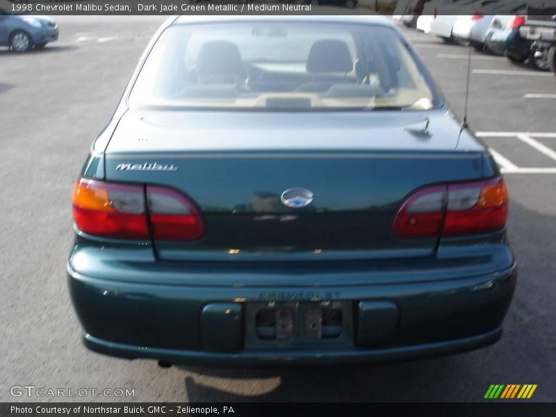 Dark Jade Green Metallic / Medium Neutral 1998 Chevrolet Malibu Sedan