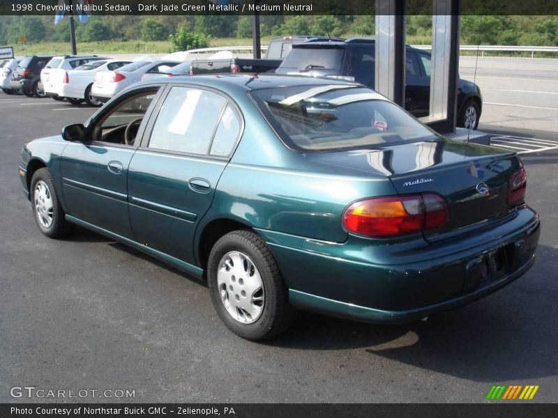 Dark Jade Green Metallic / Medium Neutral 1998 Chevrolet Malibu Sedan