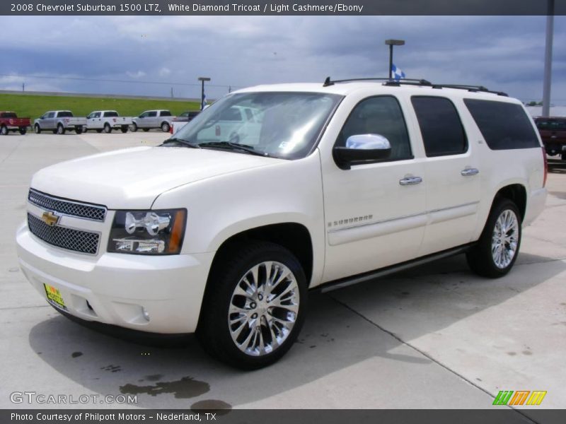 White Diamond Tricoat / Light Cashmere/Ebony 2008 Chevrolet Suburban 1500 LTZ