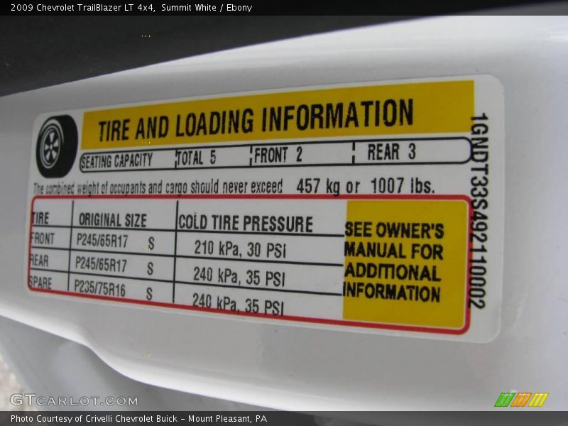 Summit White / Ebony 2009 Chevrolet TrailBlazer LT 4x4