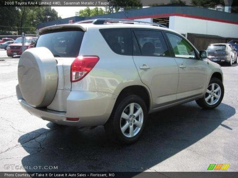 Savannah Metallic / Taupe 2008 Toyota RAV4 Limited 4WD