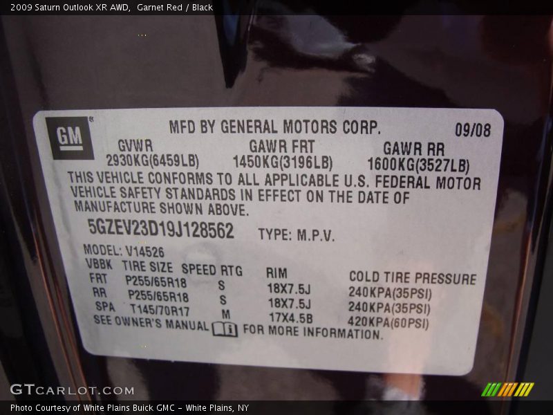 Garnet Red / Black 2009 Saturn Outlook XR AWD