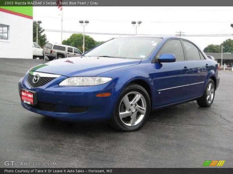 Sonic Blue Pearl / Gray 2003 Mazda MAZDA6 s Sedan