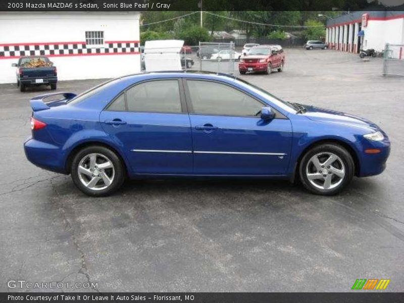 Sonic Blue Pearl / Gray 2003 Mazda MAZDA6 s Sedan