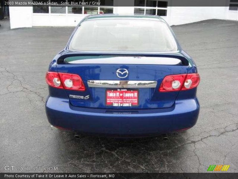Sonic Blue Pearl / Gray 2003 Mazda MAZDA6 s Sedan