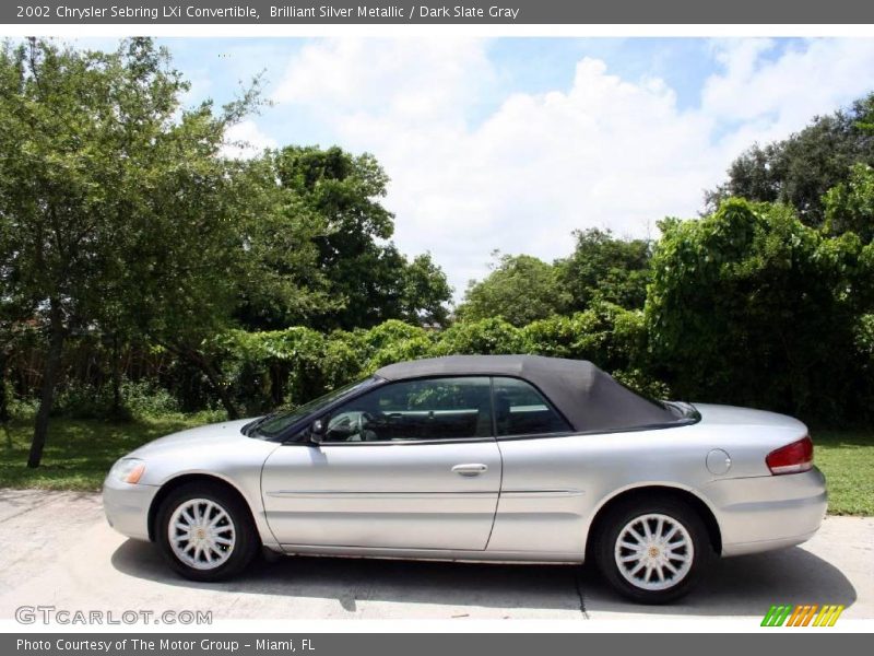 Brilliant Silver Metallic / Dark Slate Gray 2002 Chrysler Sebring LXi Convertible
