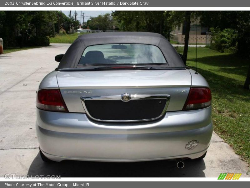 Brilliant Silver Metallic / Dark Slate Gray 2002 Chrysler Sebring LXi Convertible