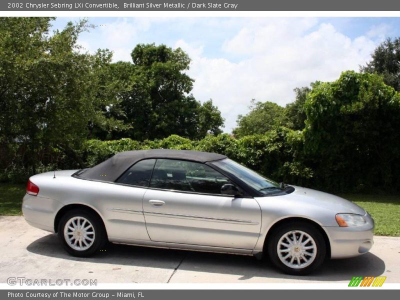 Brilliant Silver Metallic / Dark Slate Gray 2002 Chrysler Sebring LXi Convertible