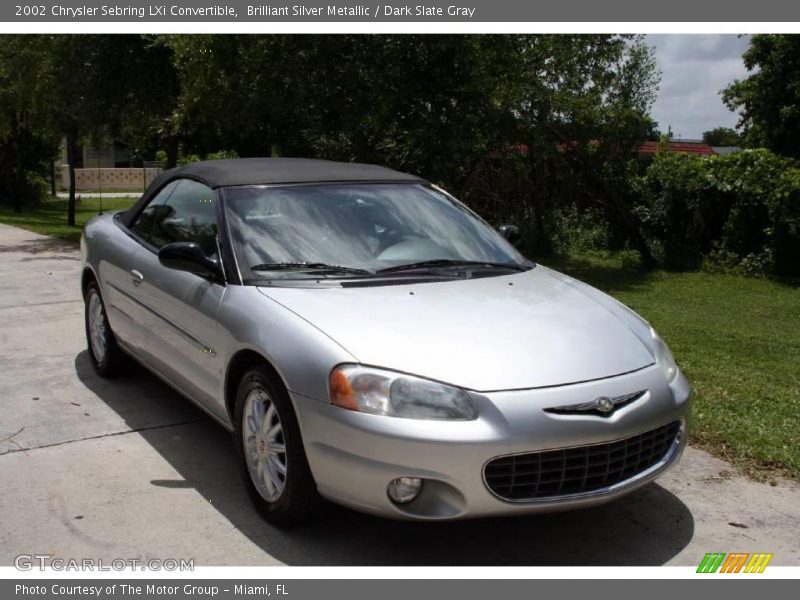Brilliant Silver Metallic / Dark Slate Gray 2002 Chrysler Sebring LXi Convertible