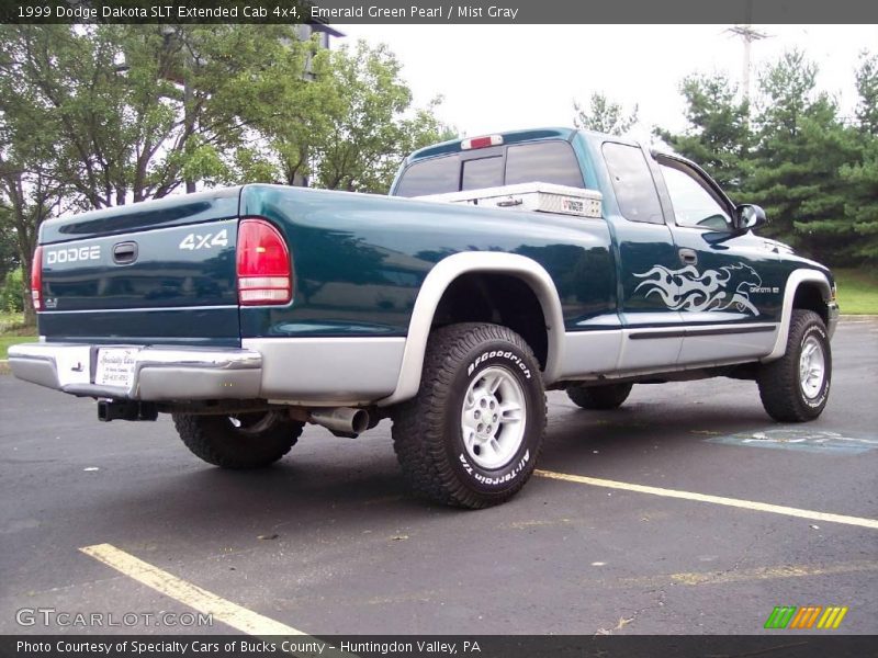 Emerald Green Pearl / Mist Gray 1999 Dodge Dakota SLT Extended Cab 4x4