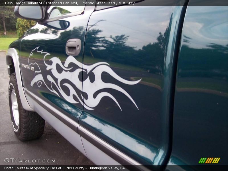 Emerald Green Pearl / Mist Gray 1999 Dodge Dakota SLT Extended Cab 4x4
